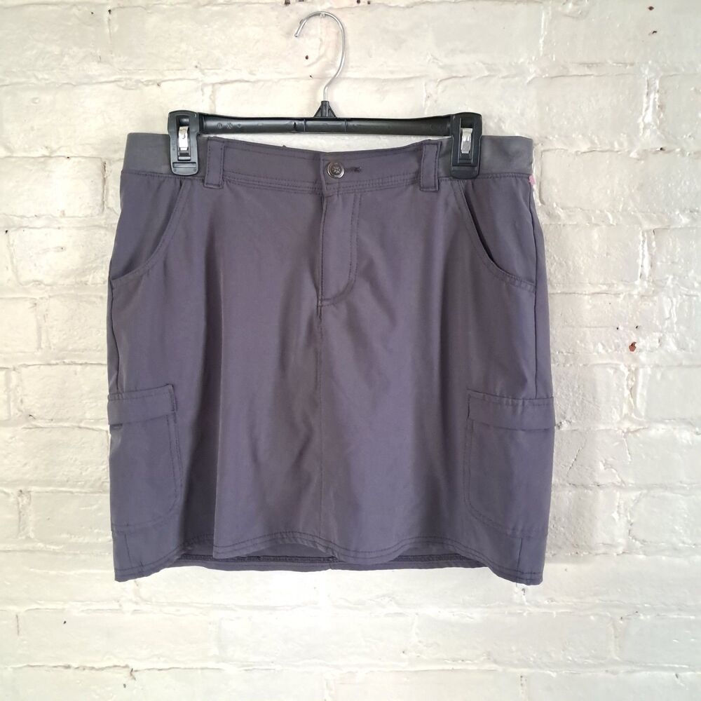 Lee Relaxed Fit Womens 8 Grey Skort Outdoor Hiking Golf Gorpcore Cargo Pockets
